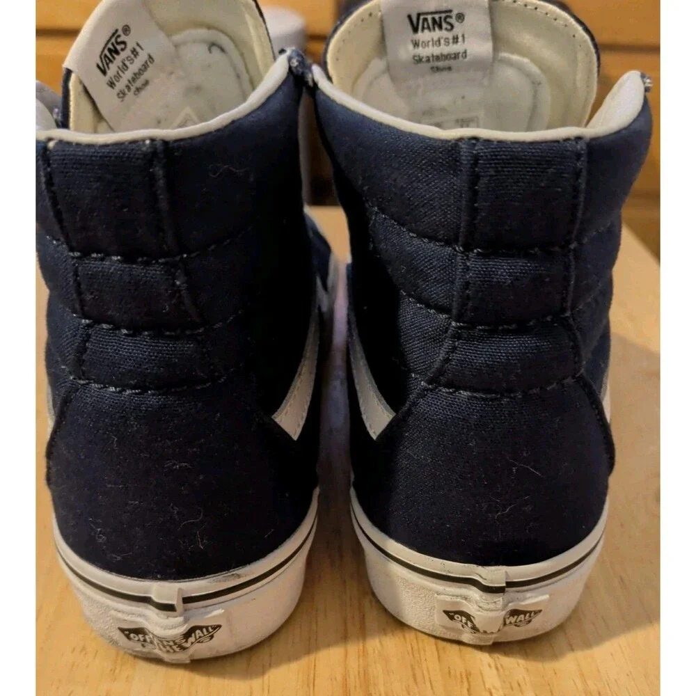VANS High Top Shoes Mens Size 7.5 Navy Blue All Canvas Needs Laces